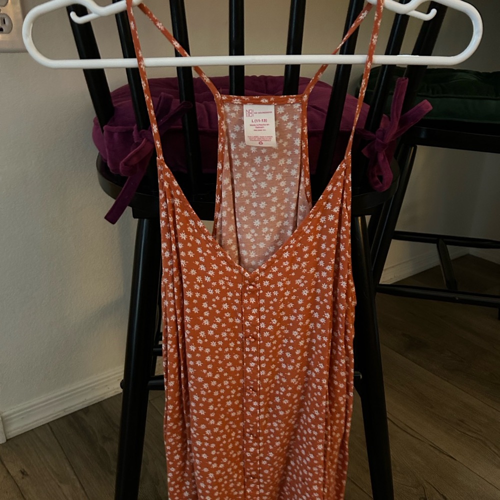 No Boundaries Rust Floral Spaghetti Strap Tank top